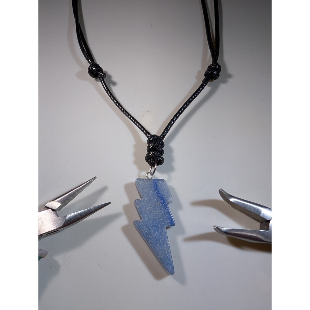 Lapis Lazuli Lightning Bolt Adjustable Necklace‎